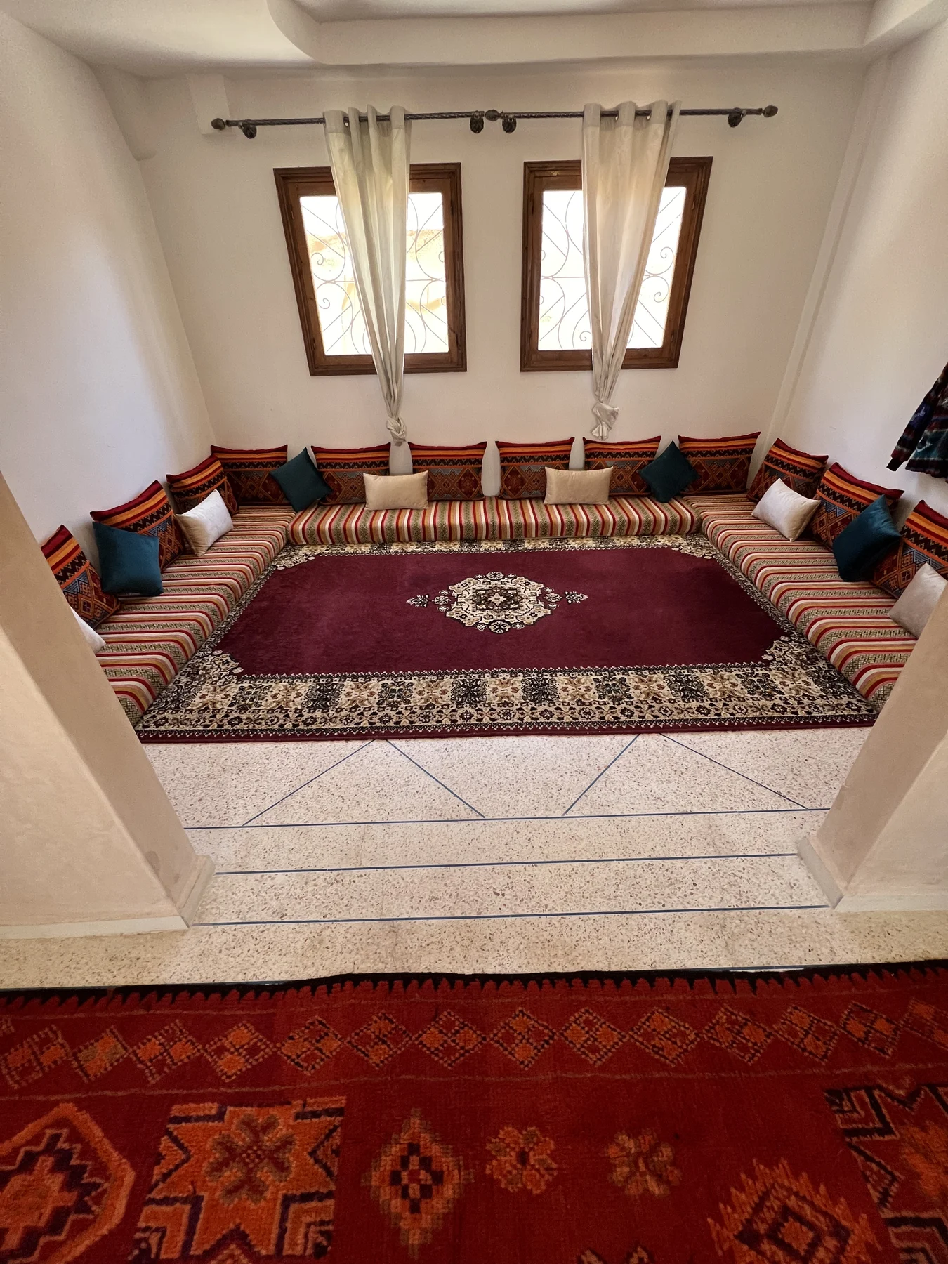 Traditional Berber-inspired salon textiles